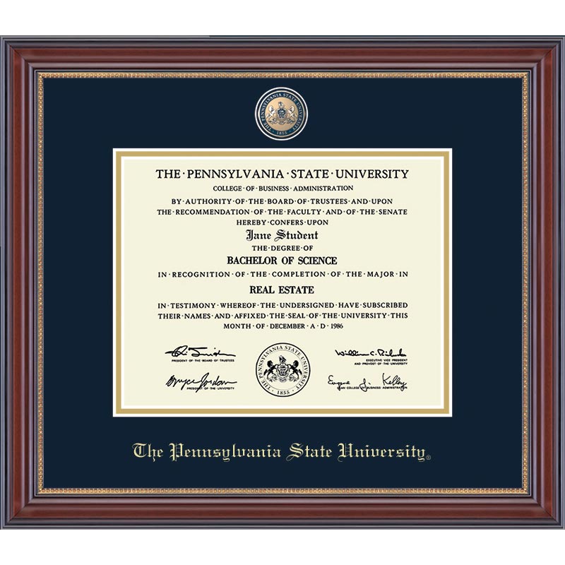 Church Hill Masterpiece Penn State Diploma Frame