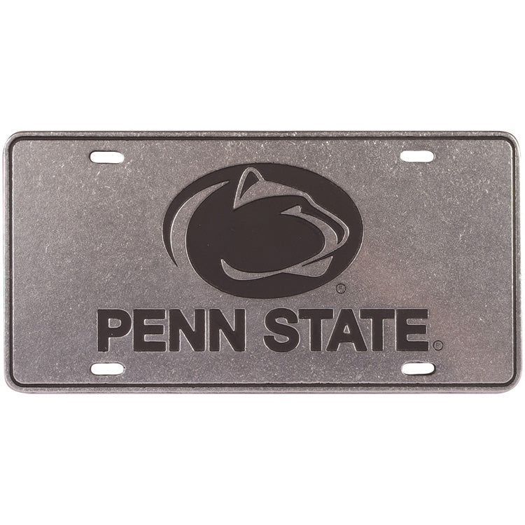 Pewter Athletic Logo License Plate