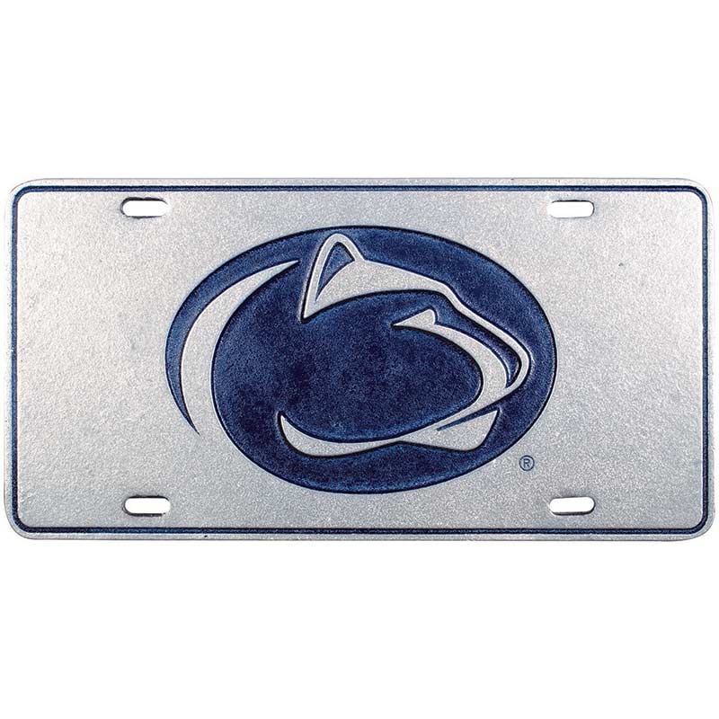 Pewter Navy Lion Logo License Plate