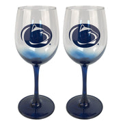 Set Of 2 Cobalt Stem Wine Glasses