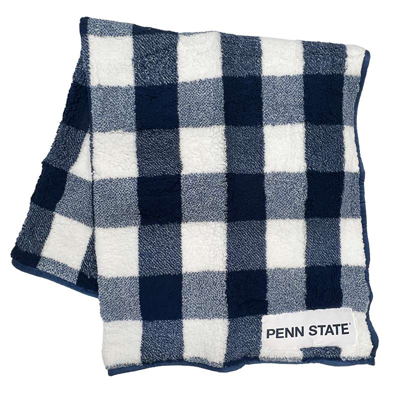 Penn State Buffalo Check Frosty Fleece Blanket
