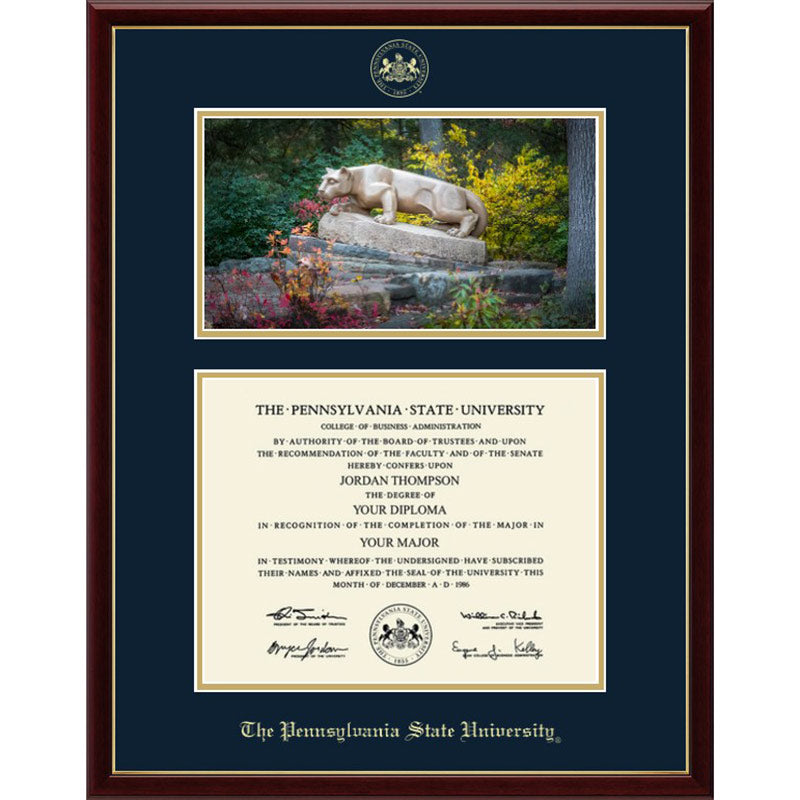 Nittany Lion Shrine Photo Diploma Frame | Lion's Pride