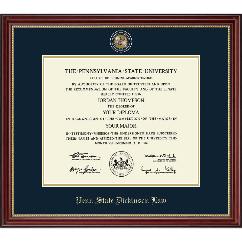 Penn State Dickinson Law Diploma Frame