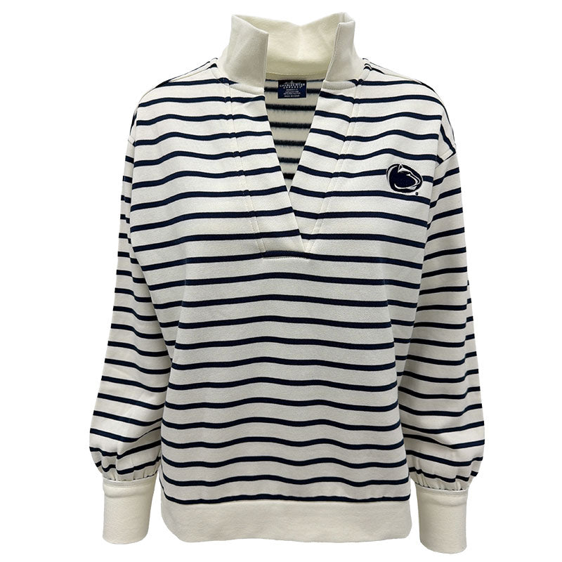 Charles River Ladies Coastal Stripe Sweatshirt