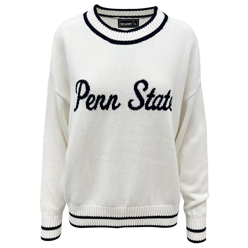 Ladies Intarsia Script Penn State Sweater