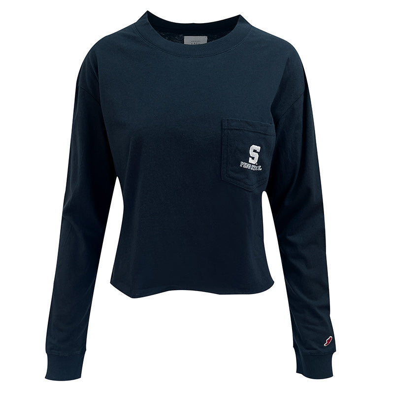 League Ladies Long Sleeve Cropped T-Shirt