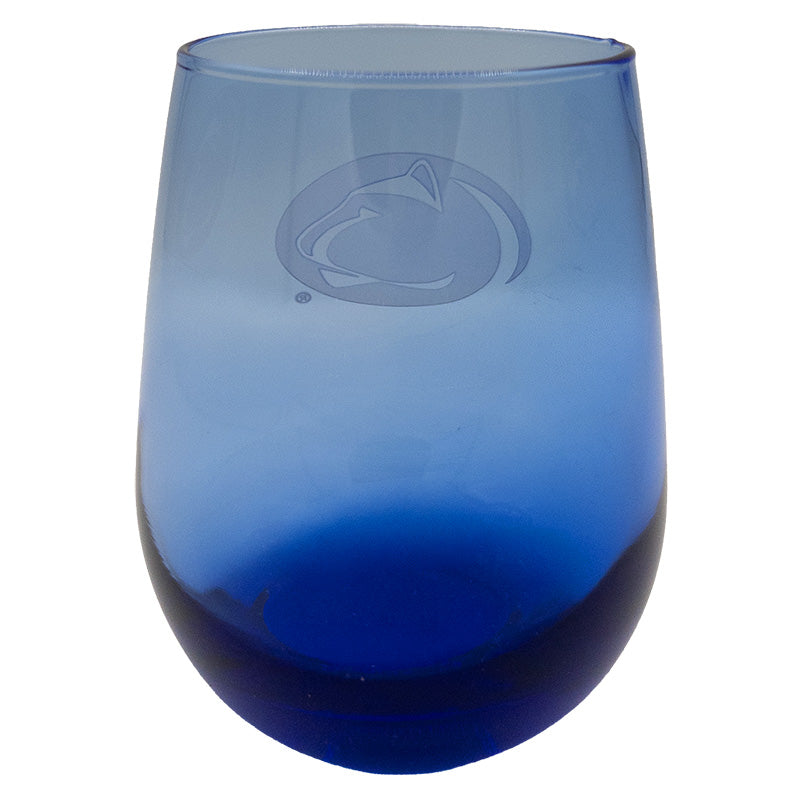 Blue Stemless Wine Glass