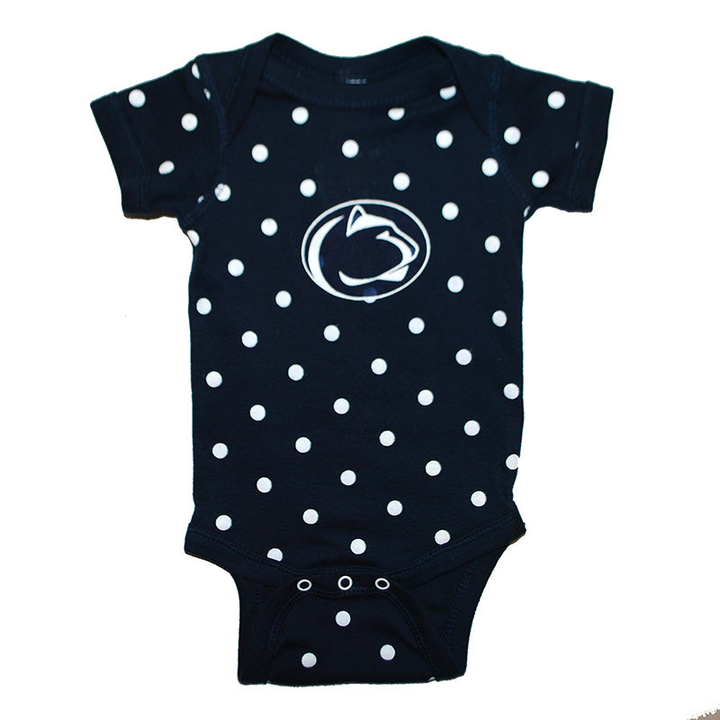 Infant Polka Dot Penn State Onesie