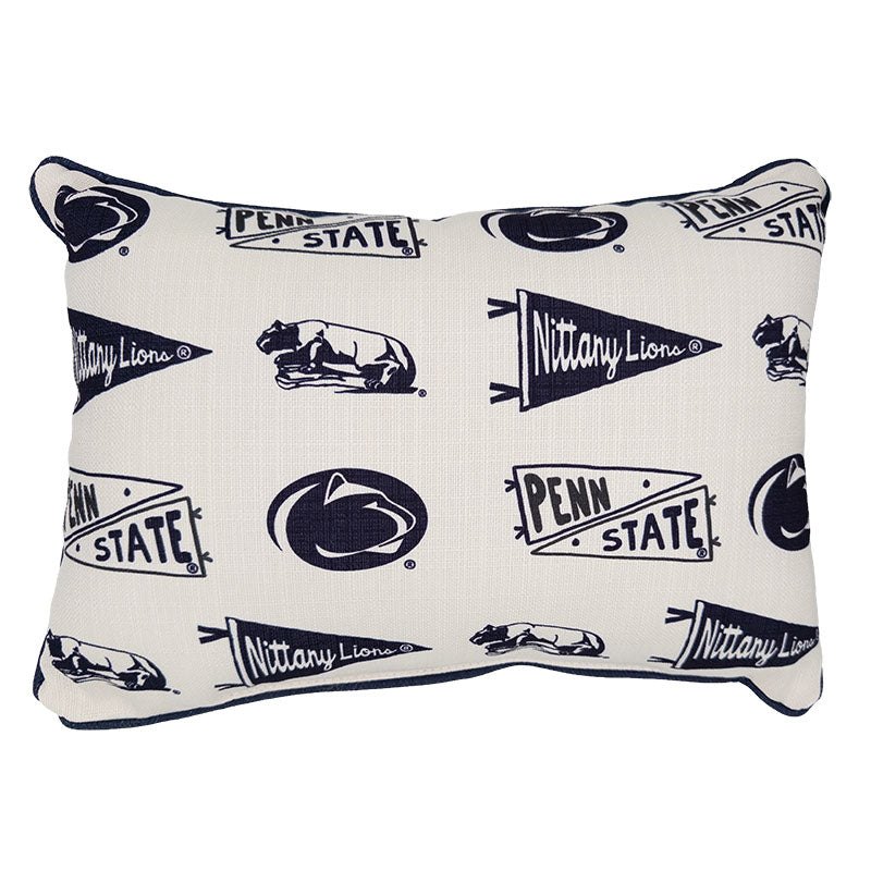 Nittany Lion Statue and Pennant Pillow
