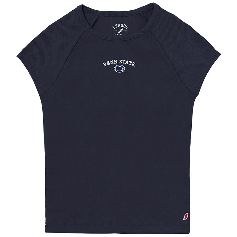 League Ladies Retro Ribbed Baby Doll T-Shirt