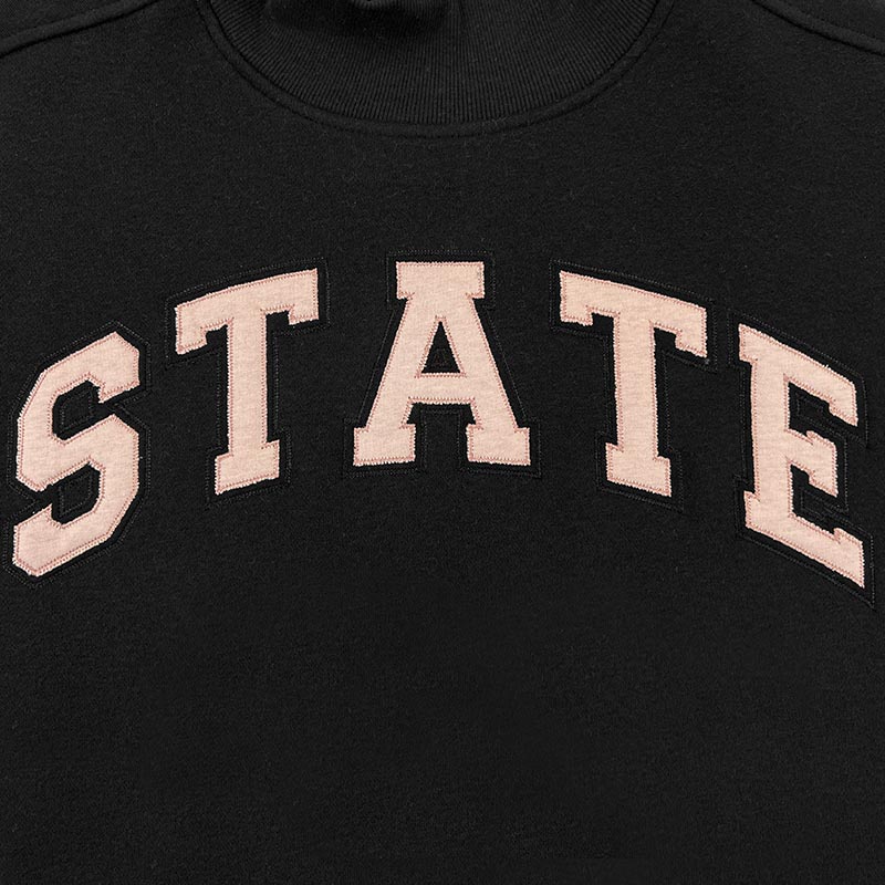League Ladies Mock Neck Black STATE Crew