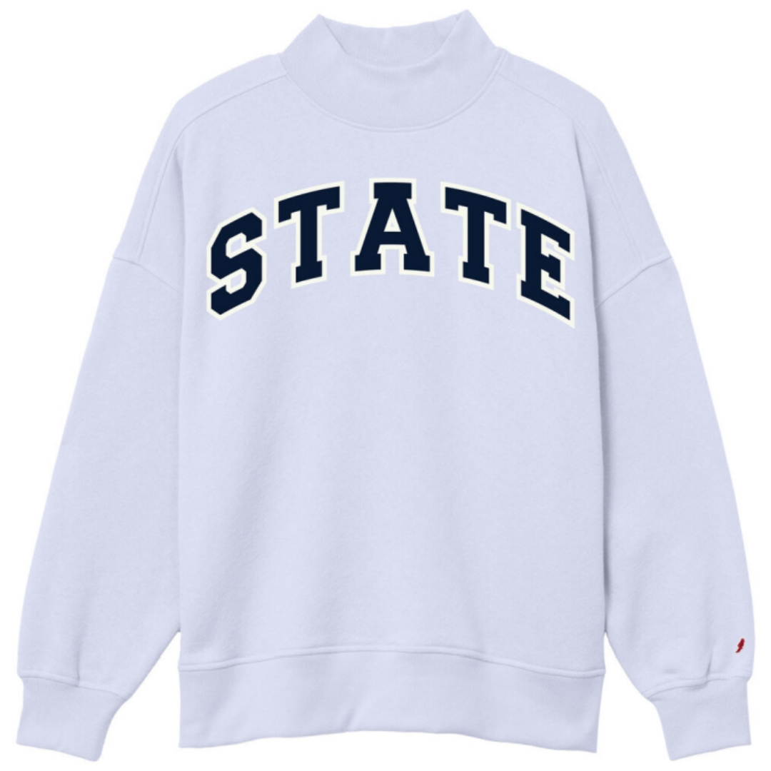 League Ladies Mock Neck Blue STATE Crew