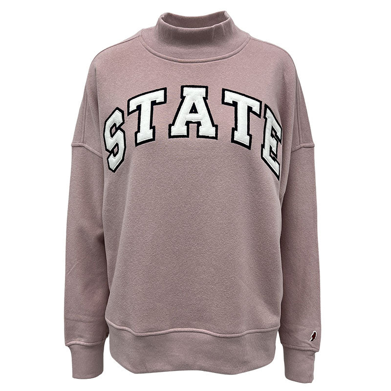 League Ladies Mock Neck Pink STATE Crew