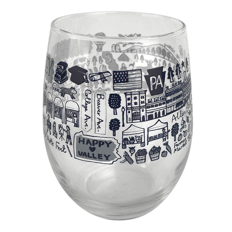 Julia Gash Happy Valley Stemless Wine Glass