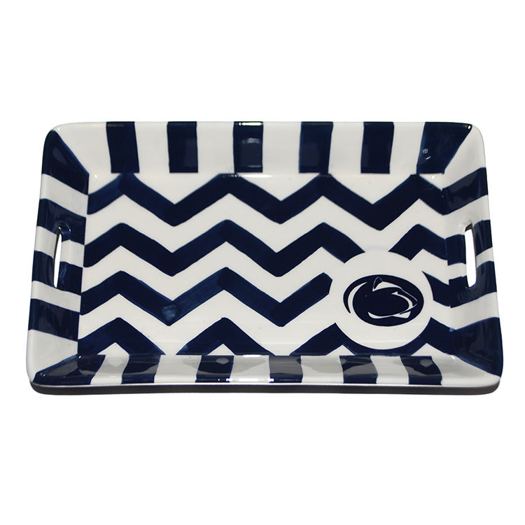 Magnolia Lane Ceramic Chevron Tray