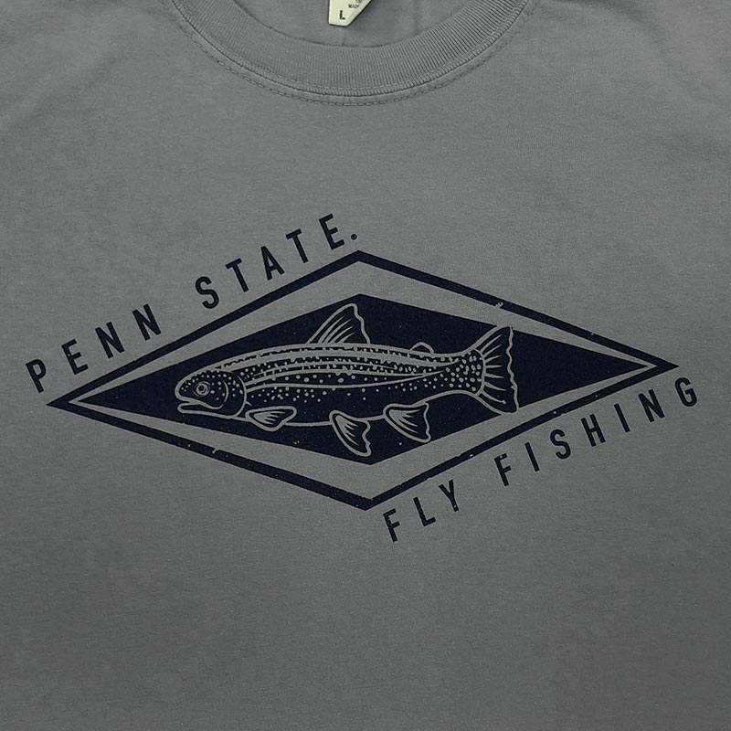 Comfort Colors Penn State Fly Fishing Long Sleeve T-Shirt Gray / S