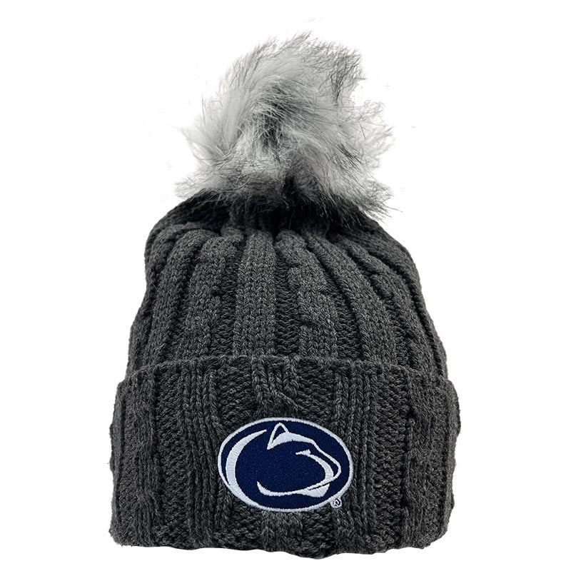 Alps Faux Fur Ladies Pom Knit Beanie
