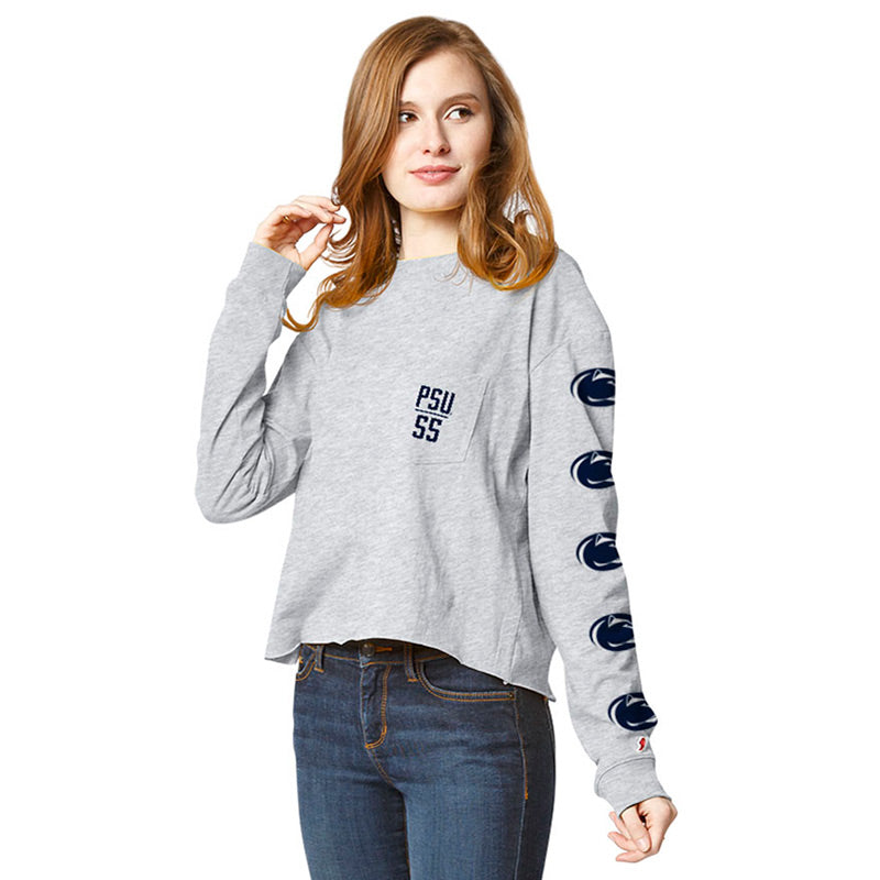 League Ladies Long Sleeve Cropped T-Shirt