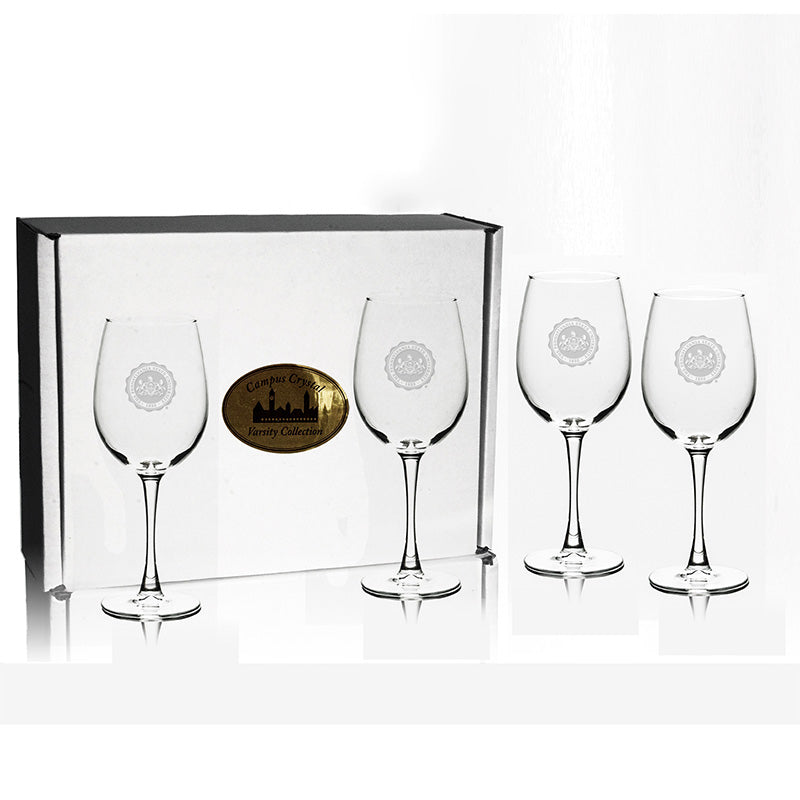 Wine Glass Etched Penn State Seal Set of 4