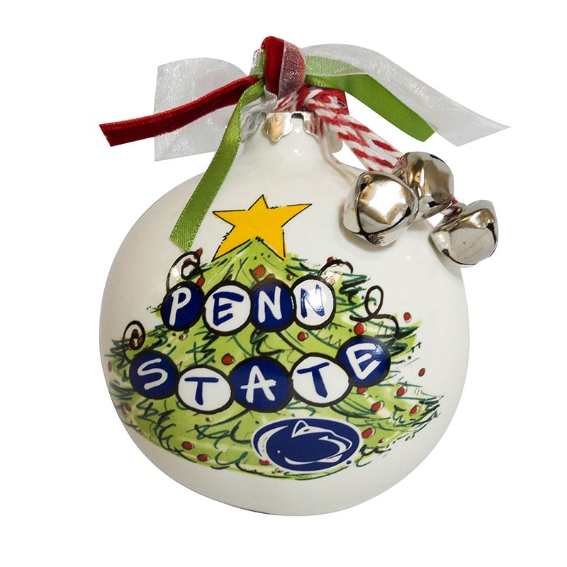 Ceramic Holiday Ball Tree Ornament