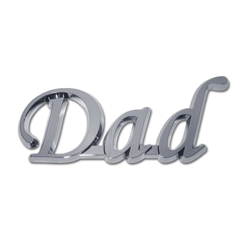 Chrome Dad Auto Emblem