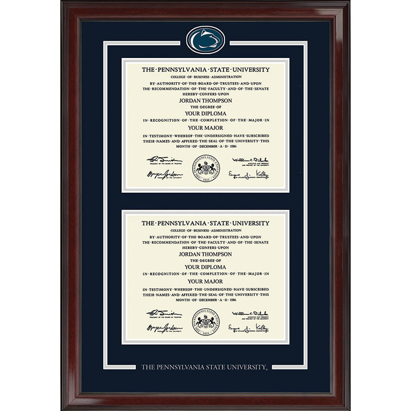Church Hill Lion Spirit Double Diploma Frame