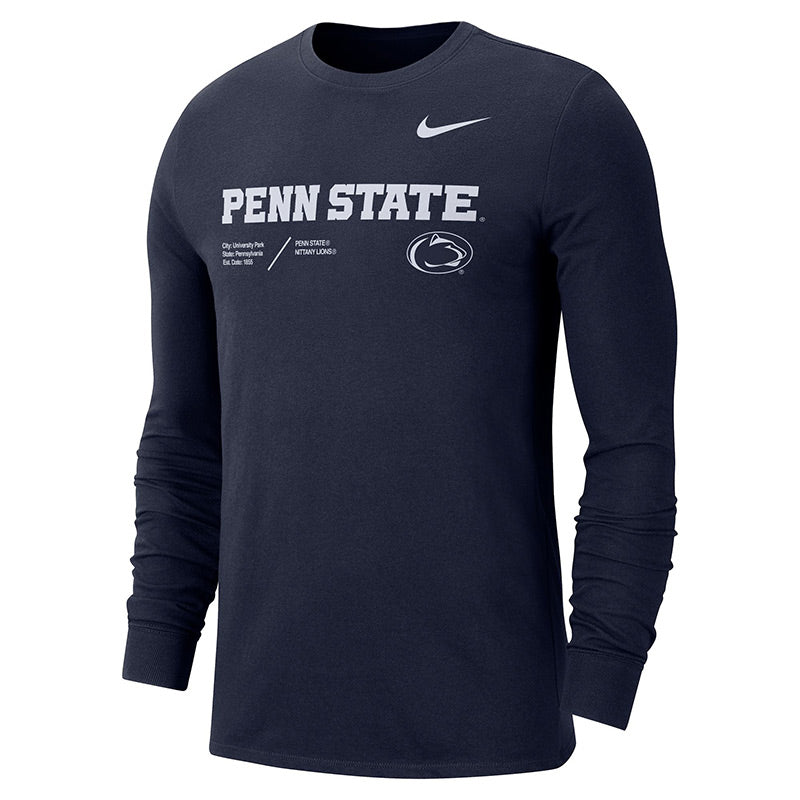 Nike DRI-Fit Cotton Penn State Long Sleeve T-Shirt