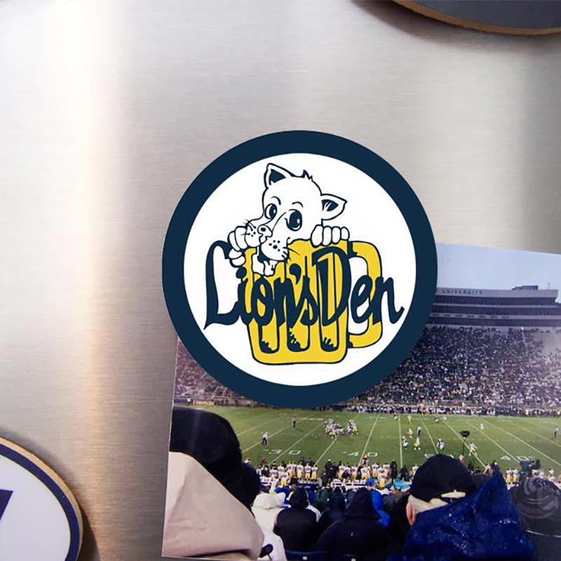 Lion's Den Bar Wooden Magnet