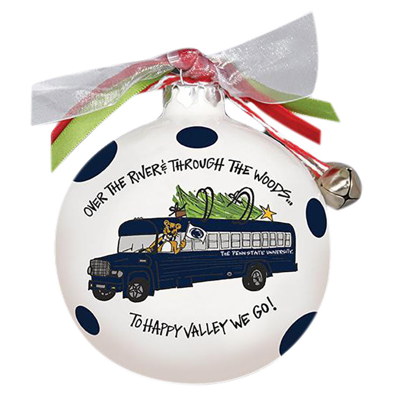 Magnolia Lane Ceramic Blue Bus Ornament
