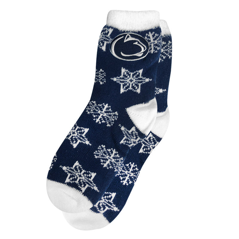 Zoozatz Snowflake Penn State Fuzzy Sock
